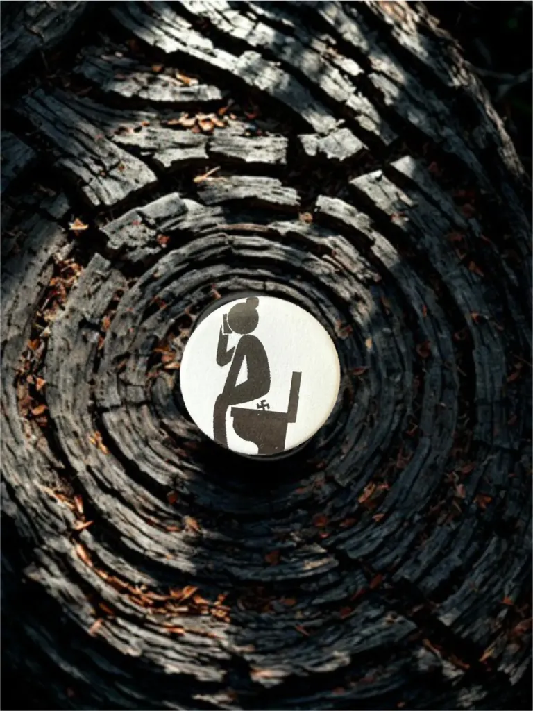 Button - Toilette Kreuz Bild Holz.webp