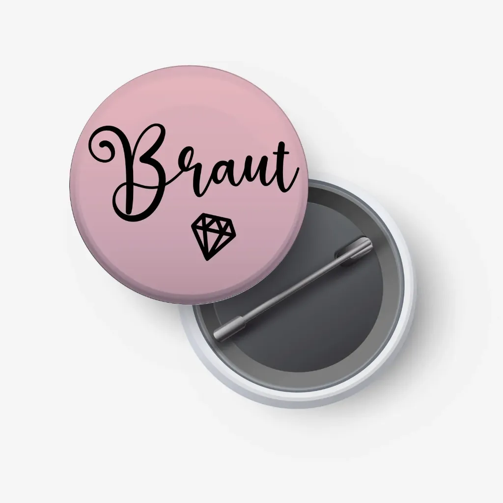 Team Braut Button Braut – JGA Accessoire, Hochzeit Anstecker.webp
