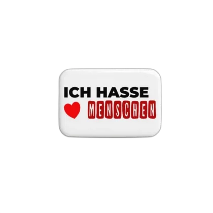 Ich hasse Menschen Button, rechteckig