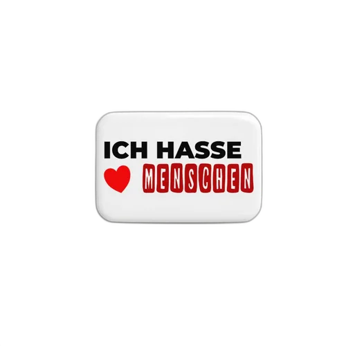 Ich hasse Menschen Button, rechteckig