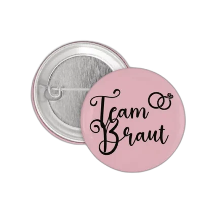Team Braut Button in Flieder