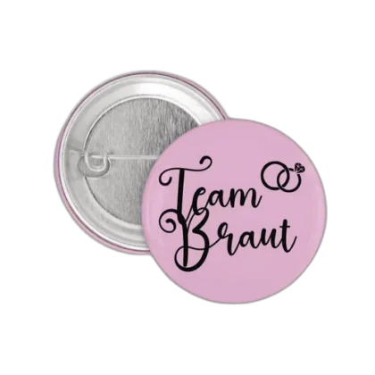 Team Braut Button in Rosa