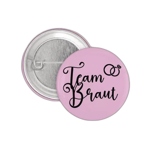 Team Braut Button in Rosa